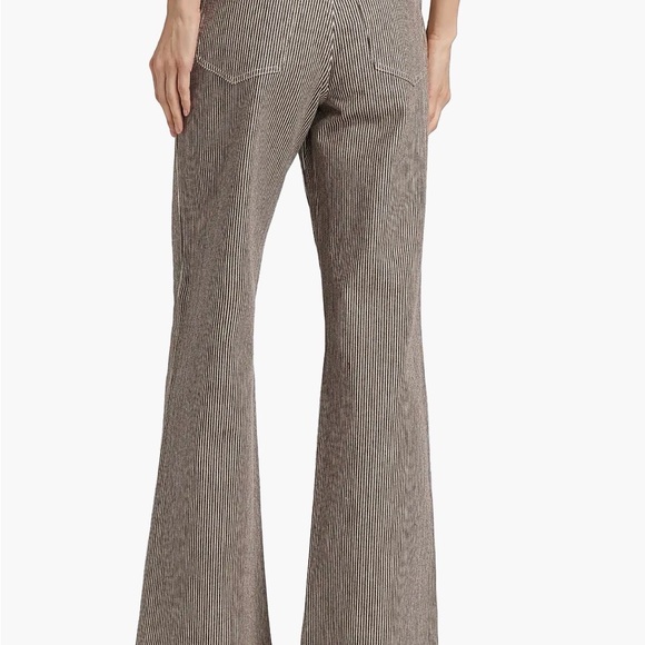 Veronica Beard Taylor Pinstripe High Rise Wide Leg Jean in Cedar, size 28 - Picture 6 of 11